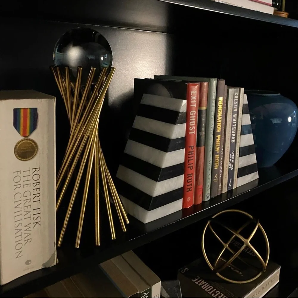 Home Decor Crystal ball and Geometric gold object